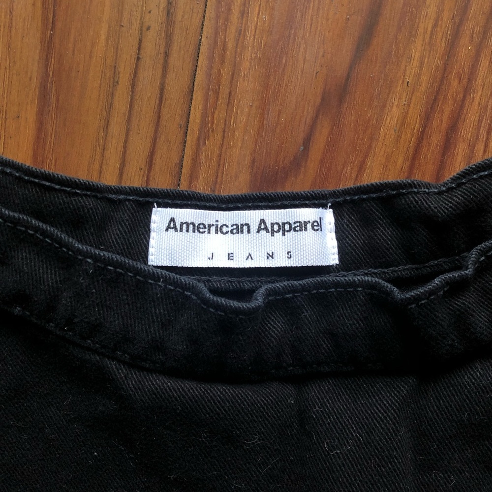 American Apparel Black Denim Skater Circle Skirt